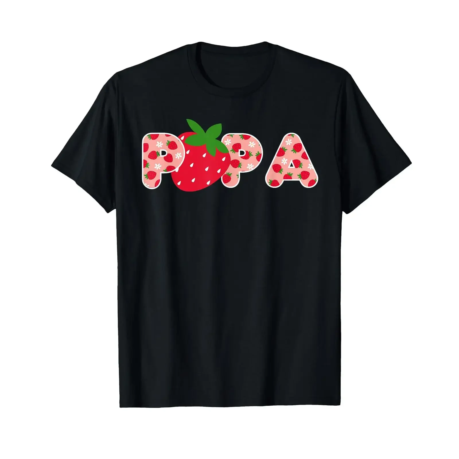 Papa Strawberry First Birthday Party T Shirt black S vintage Washed Stretched Stylish graphic Slightly Breathable