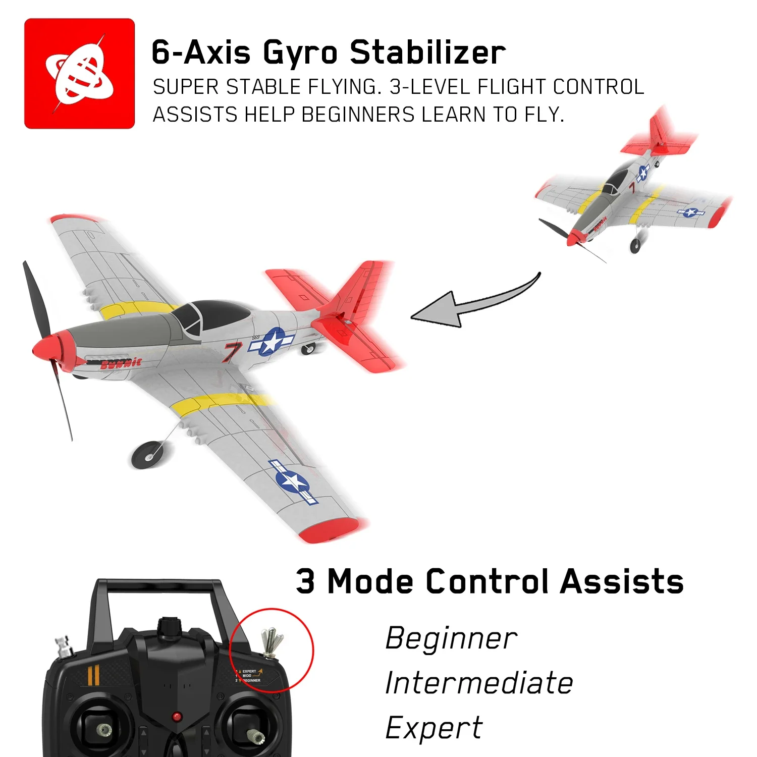 P51D 400mm 4 canales RTF juguete EPP espuma Control remoto avión al aire libre Control remoto avión