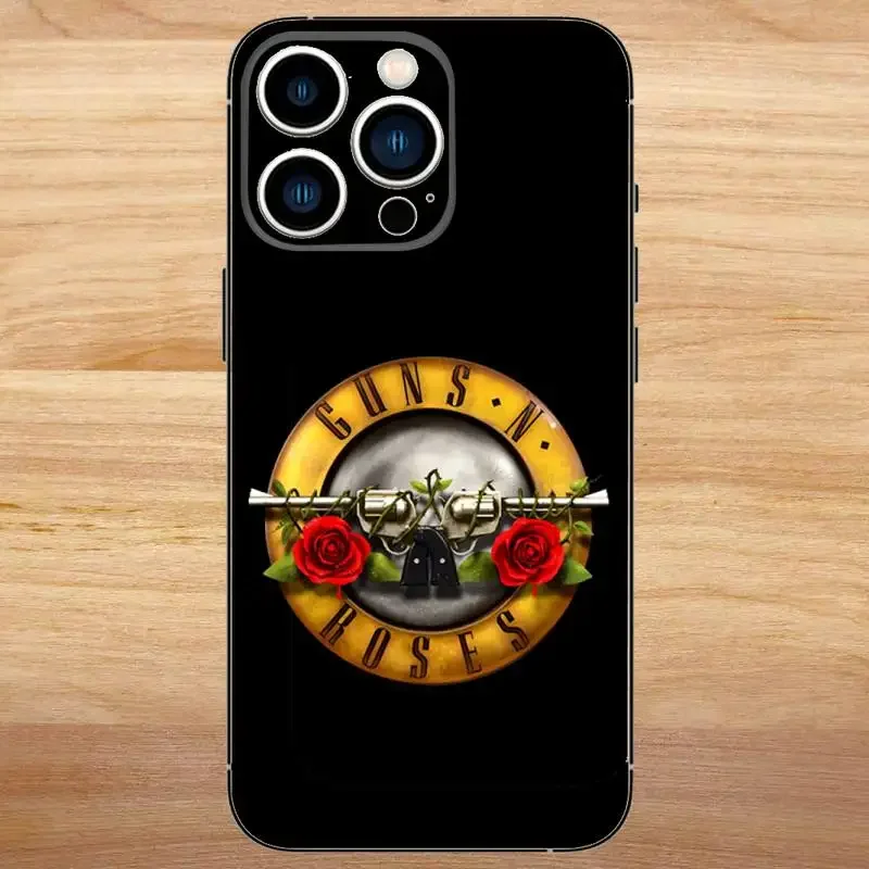 Guns N Roses Phone Case For iPhone15,14,13,12,11,Pro,Max,Plus,Mini,X,XS,XR,8,7,6,S,Plus,SE Soft Black Case