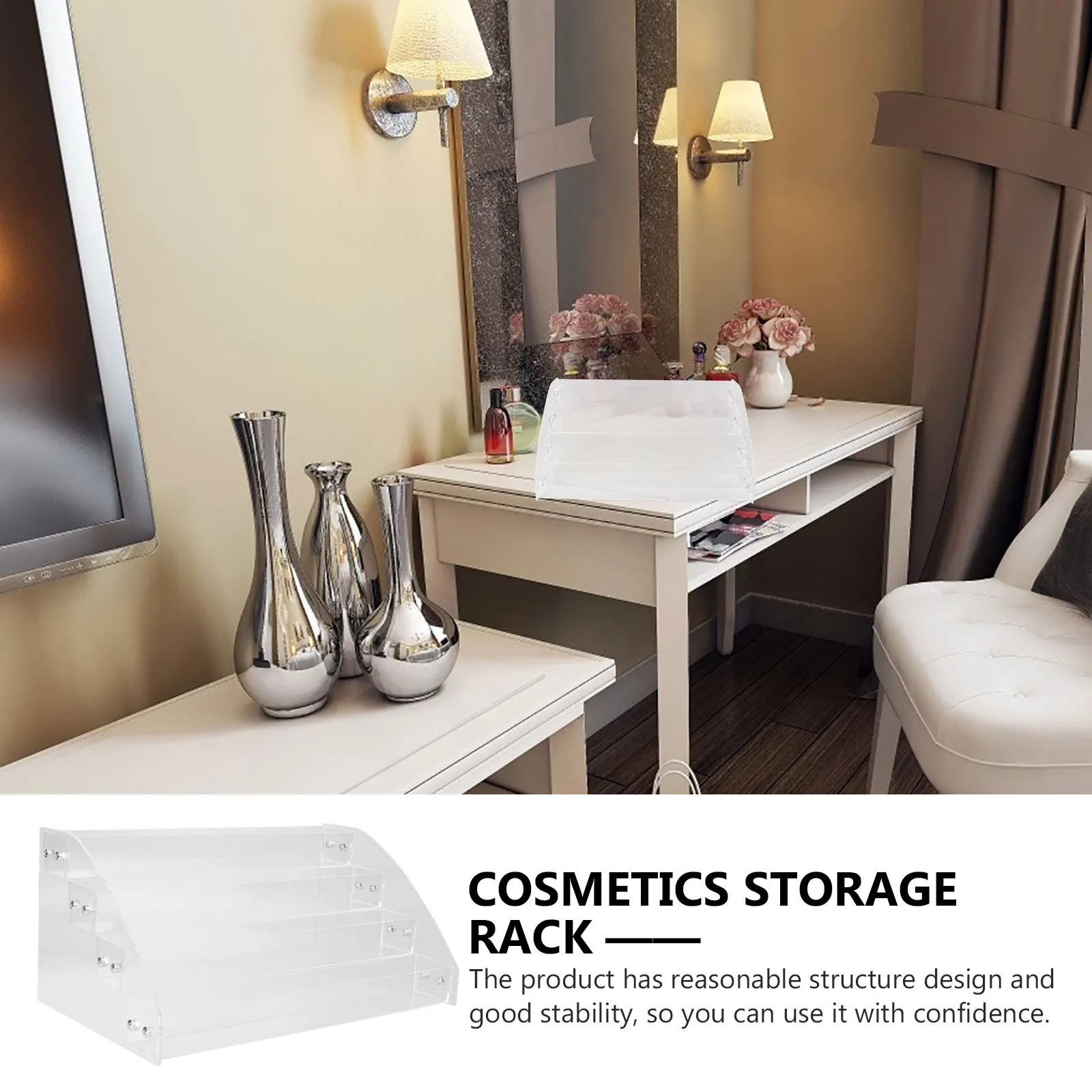 

1 шт. многослойная акриловая стойка для хранения макияжа, органайзер для лака для ногтей, подставка для губной помады, стеллаж для хранения лака для ногтей