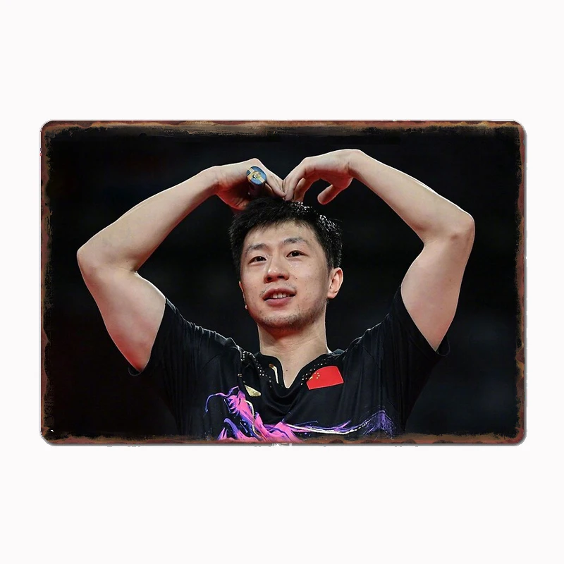 Ma Long Ping Pong Sport Player Posters Metal Print Sign Garage Room Cinema Living Custom Tin Vintage Home Decor