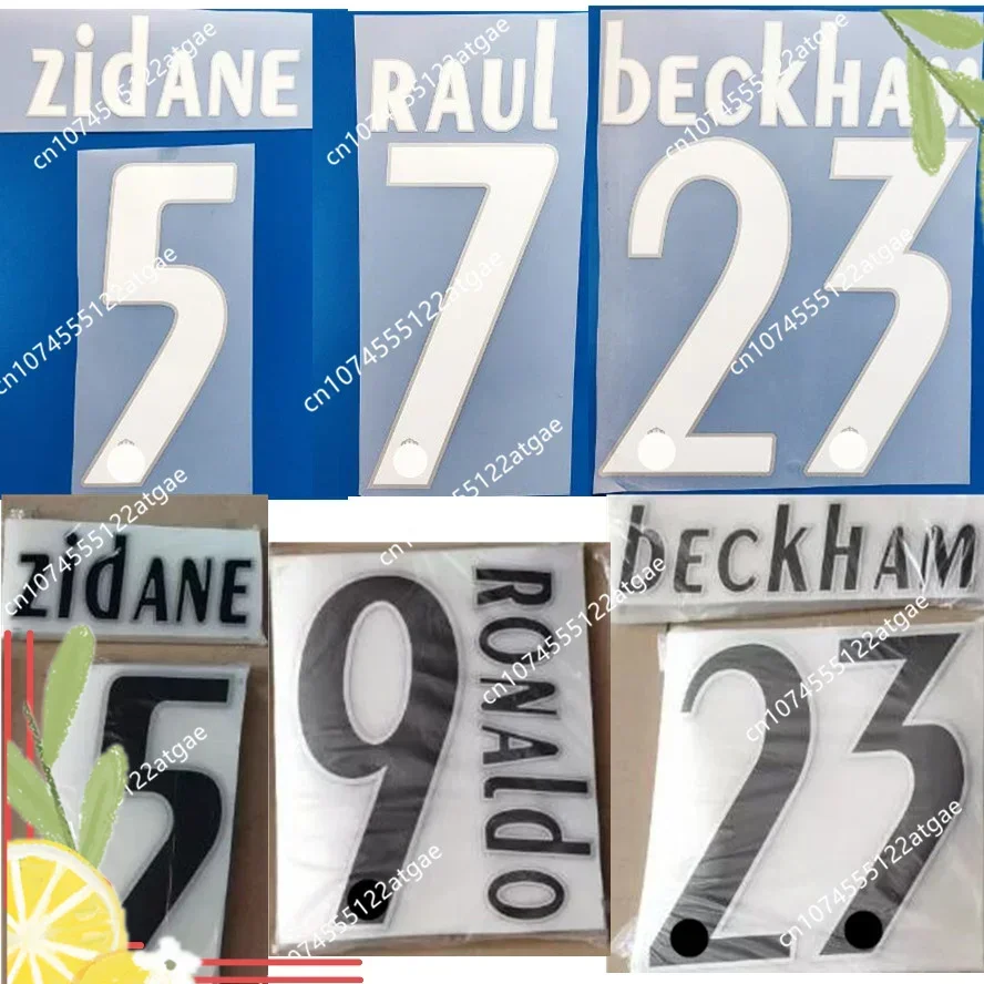 2005 2006 retro customized Nameset RaUL ZId aNE Printing Heat Transfare Printing Soccer Name and Number