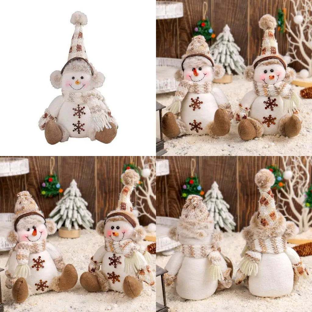 

G6KF Artistics Polygonal Snowman Gnomes Doll Rudolphs Christmas Ornament Soft Knit Festival Home Decoration