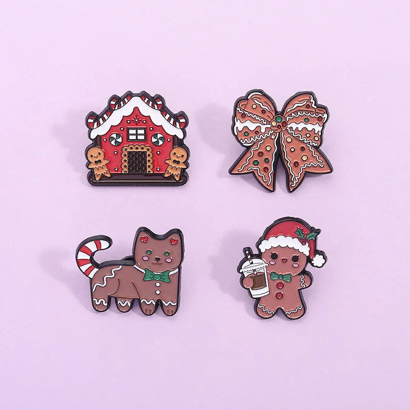 Süße Weihnachten Katze Emaille Pin Tier Brosche Kiefern Anstecknadeln Abzeichen auf Rucksack Kleidung Zubehör Cartoon Schmuck Geschenke