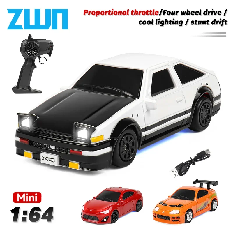 

1:64 2.4G High Speed Drift RC Car With Light 4WD Remote Control Car 4x4 Radio Controlled Mini GTR Racing Model Toy For Kid Gift