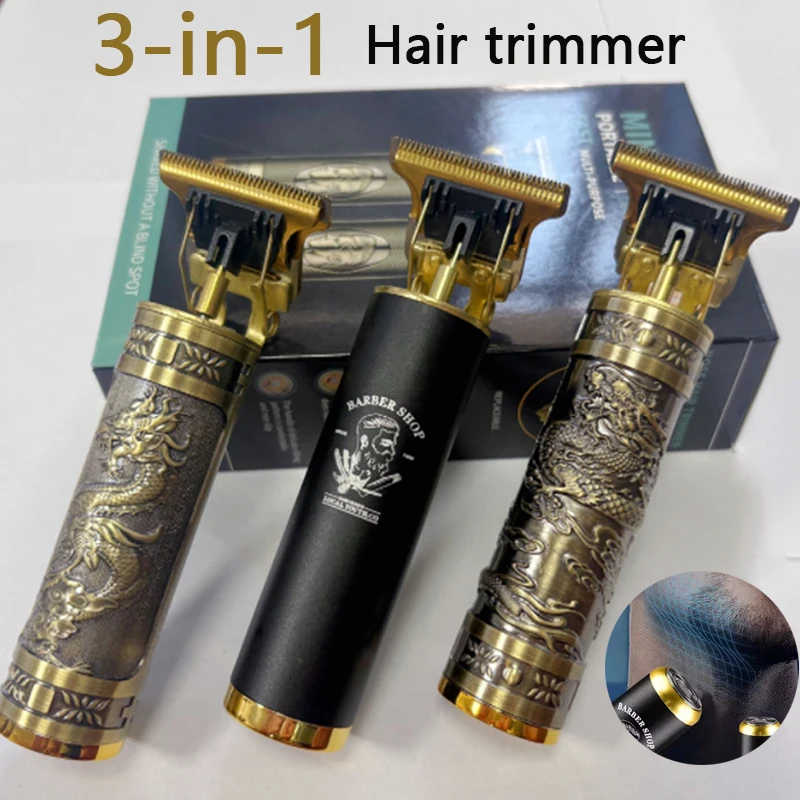 

T9 3-In-1 Electric Men's Hair Clipper USB Rechargeable Beard Trimmer Nose Ear Hair Trimmer Family Travel Cordless Shaving Razor