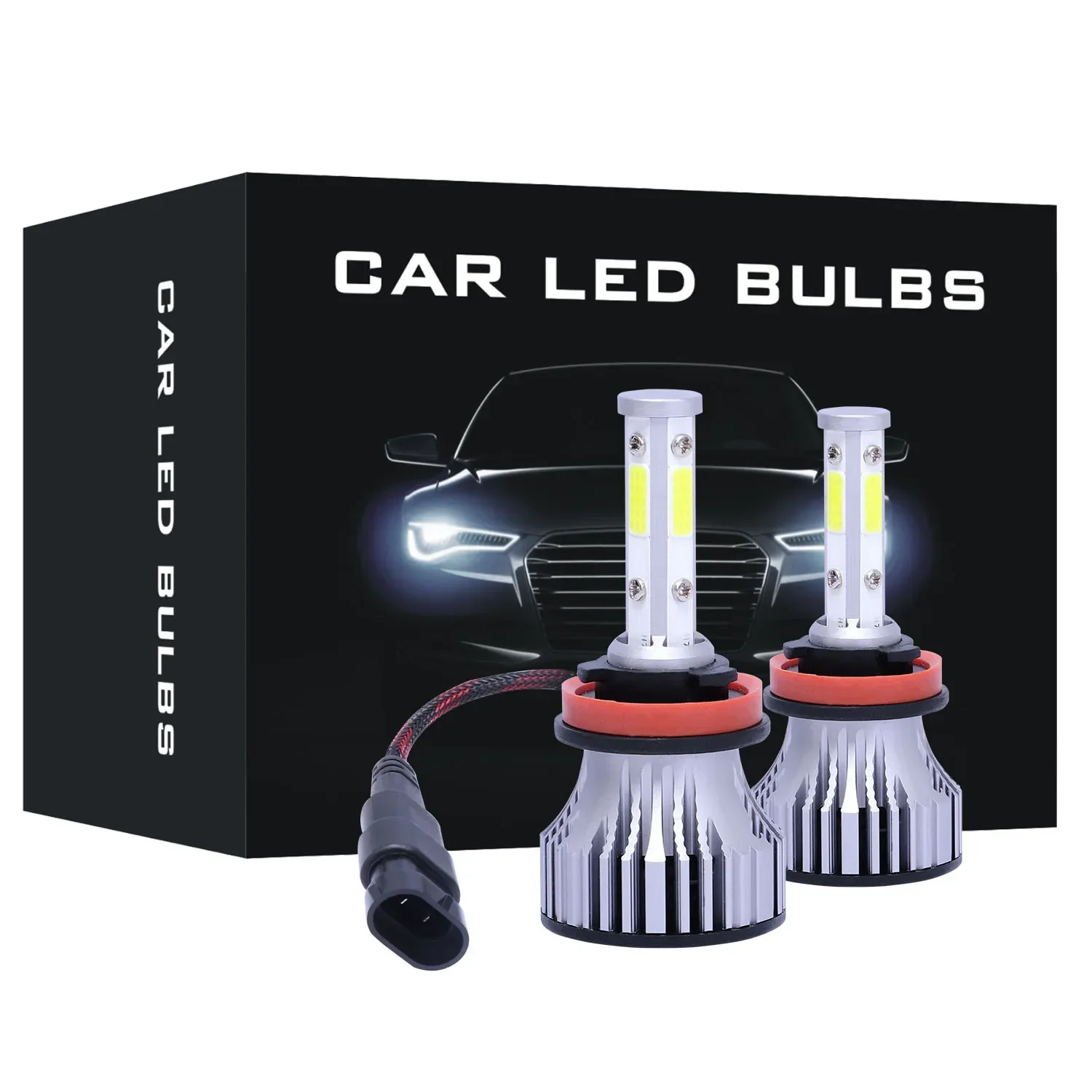 

2 PCS H11 LED Headlight Bulbs 80w H4 H7 H11 H13 LED Car Headlights 4 Side Lights 5202 9007 9005 9006 COB Bulb Fog Light 6000K