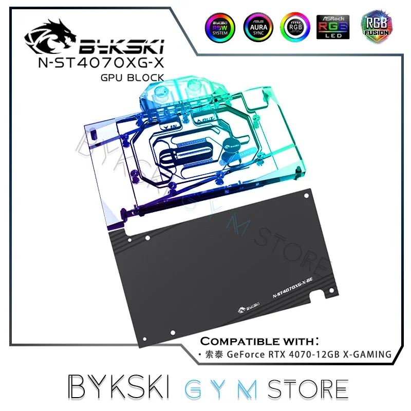 

Bykski RTX4070 GPU Block Zotac RTX 4070 12GB X GAMING VGA Watercooler RGB SYNC + Aluminum Backplate N-ST4070XG-X