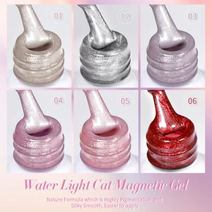 Niedliches geborenes 10ml Wasserlicht Katzen Magnetisches Gel Polyan Nagel Vernis halb dauerhaft umarmte Kristallpolniengel für Maniküre Nägel 12 Hauptverkaufsglasbasis für Nägel - №9
