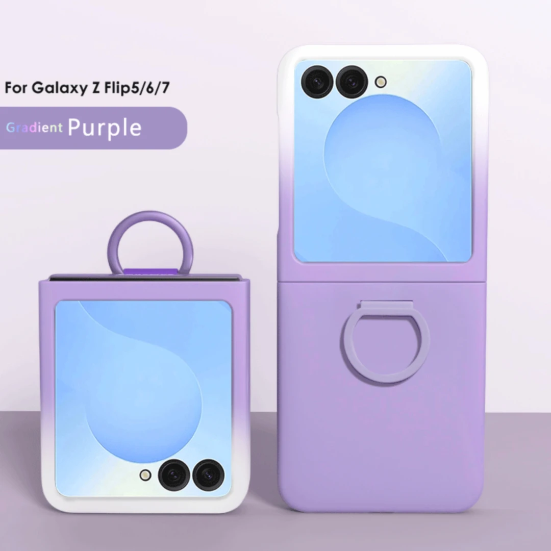 Hartschalen-Handyhülle mit Farbverlauf und Ring für Samsung Galaxy Z Flip 8 7 FE 6 5 Flip7, Schutzhülle mit großem Sichtfenster – Detail 25