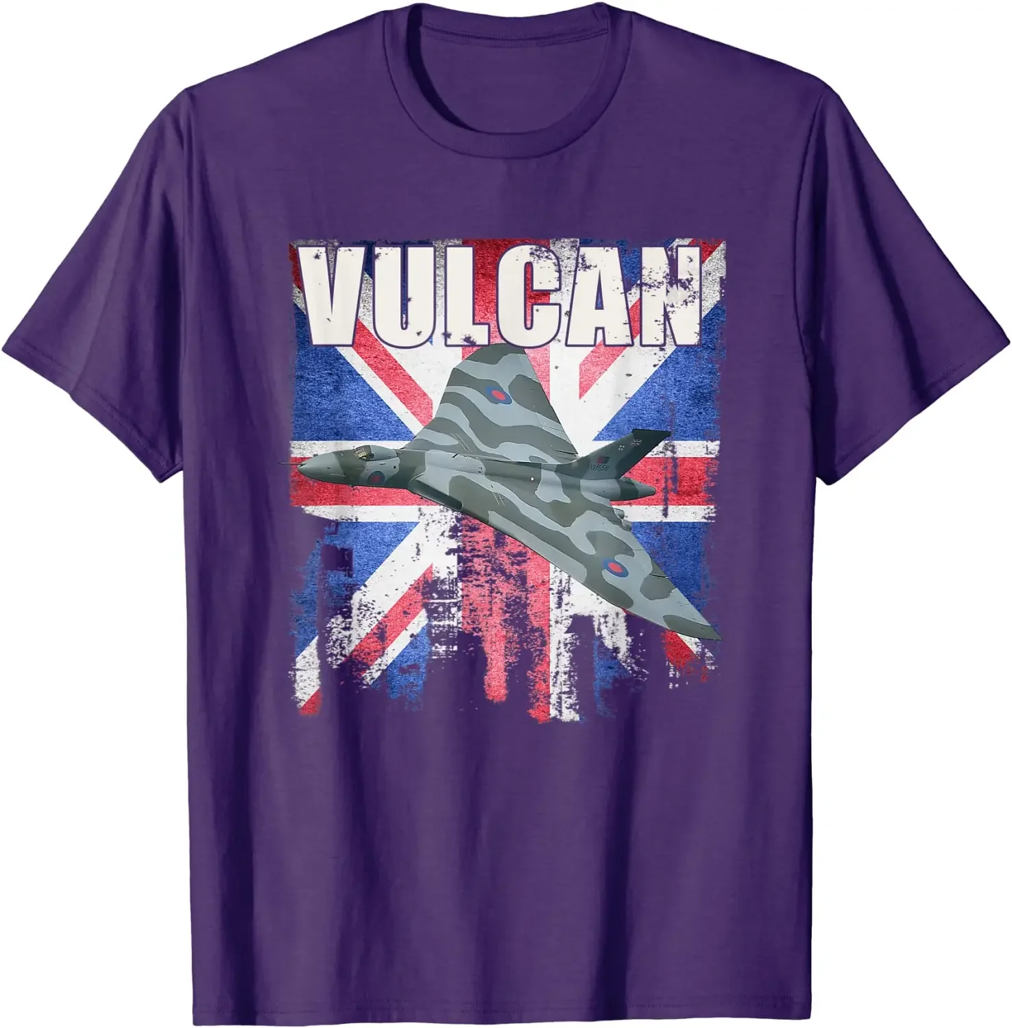 Vulcan Bomber Aircraft RAF Airplane Plane Aeroplane UK Flag T-Shirt Short Sleeve Casual 100% Cotton O-Neck Summer Tees