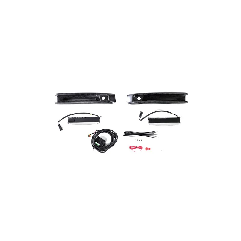 B11 Style Exterior Car Parts Dry Carbon Rear Bumper Fog Light Frame Cover With Light For Mercedes Benz G-Class W464 G63 2019+