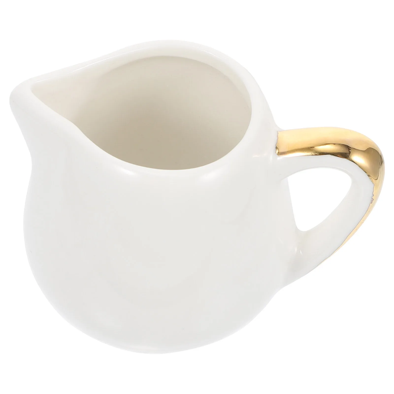 1Pcs Ceramic Milk Cup White Heat-Resistant Milk Container Creative Handle for Coffee Tea Cafe Restaurant Sauce Cup