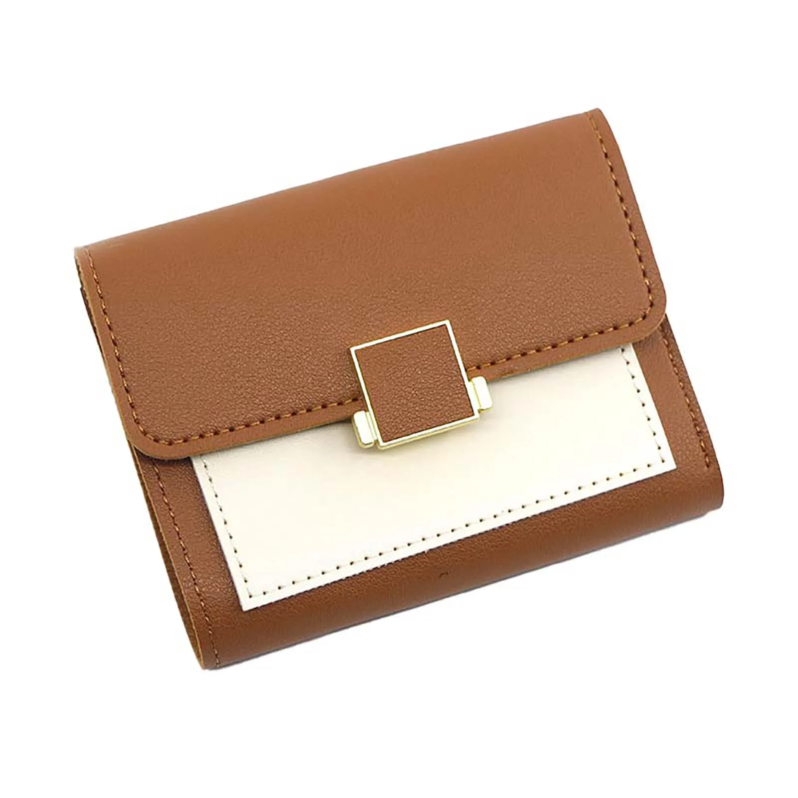 Womens Trifold Wallet Multi Card Case Vintage Press Button Closure Purse with 7 Card Slots for Bank Card Credit Cards ID