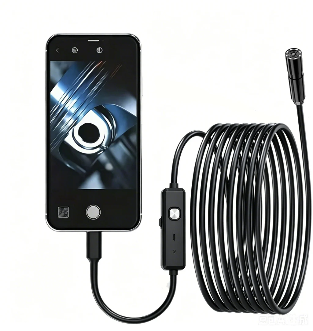 USB Endoscope for OTG Android Phone 8mm Borescope Inspection Snake Camera with 8 Adjustable LED Lights For Type C