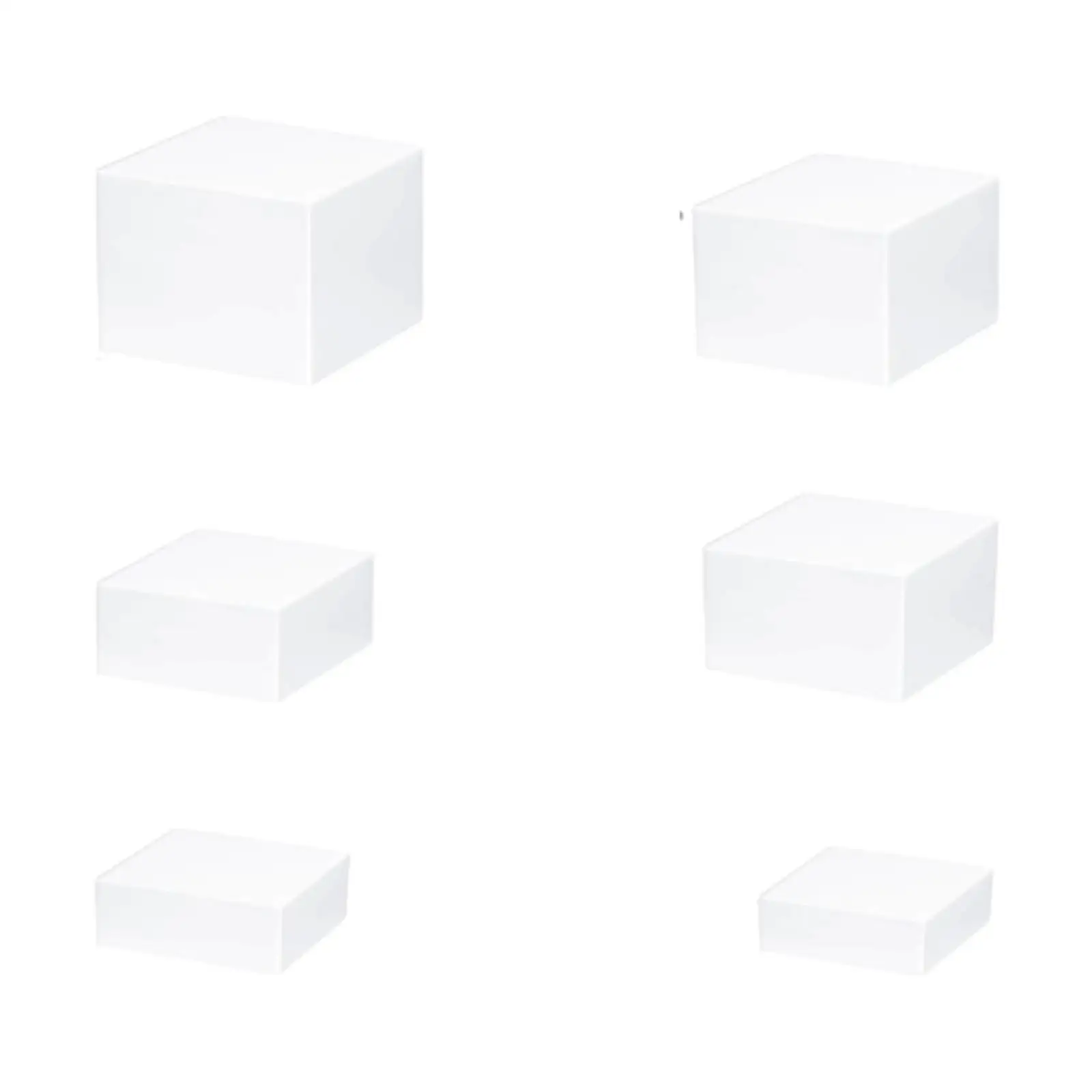 6 Pieces Food Buffet Riser Acrylic Boxes for Retail Showcase Nesting Stands White