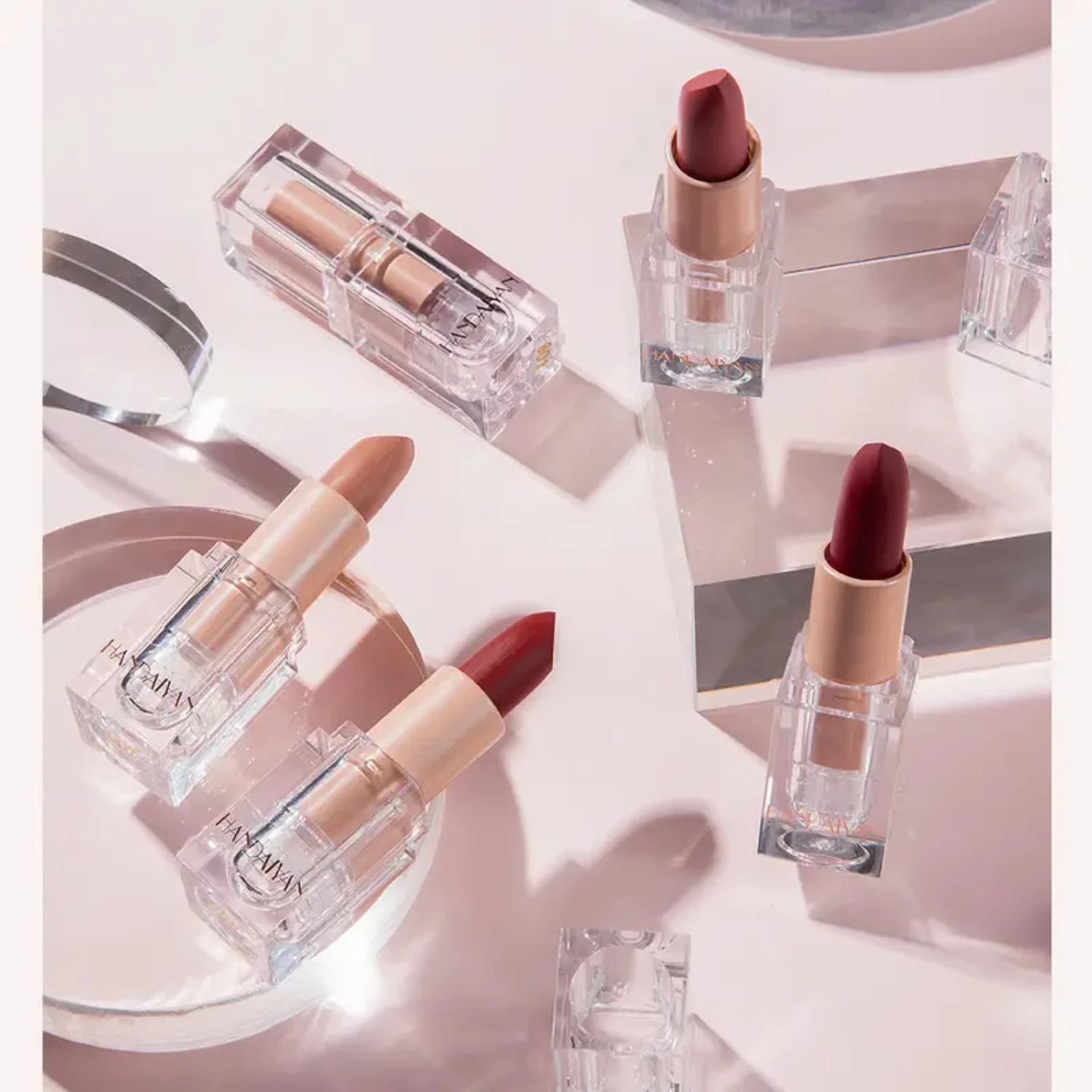 12 Stunning Ice Nude Matte Lipsticks - Natural Nude Lipstick ลิปสติกเนื้อแมท และลิปบาล์ม 12 สีสวย