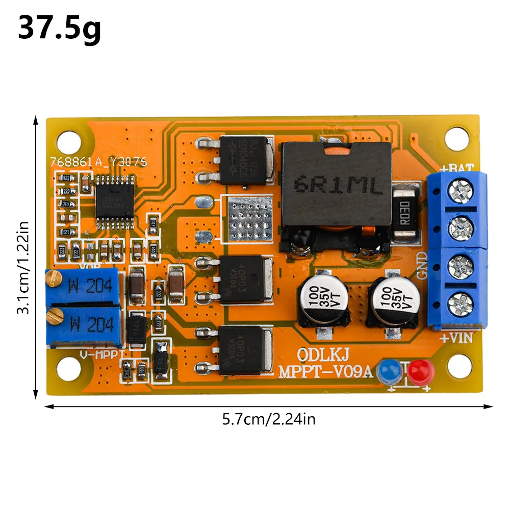 6A MPPT Solar Panel Charge Regulator Controller Lithium Battery Solar Charging Control Panel 7-28V Battery Charging Auto Switch