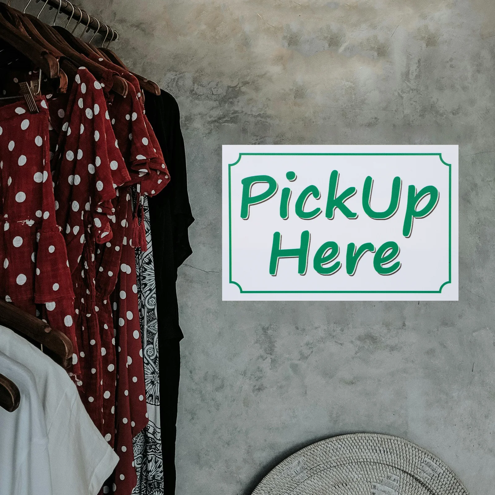 مجموعة واحدة من ملصقات الإعلانات الكبيرة لمتجر الأعمال والمكتب والمطعم لاقط هنا التصميم