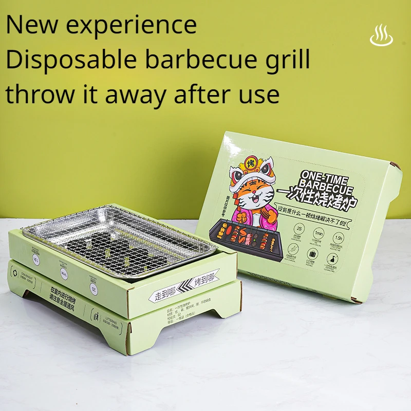 Outdoor Disposable Barbecue Grill Picnic Stove Portable Small Barbecue Grill Camping  Camping Cooking Set