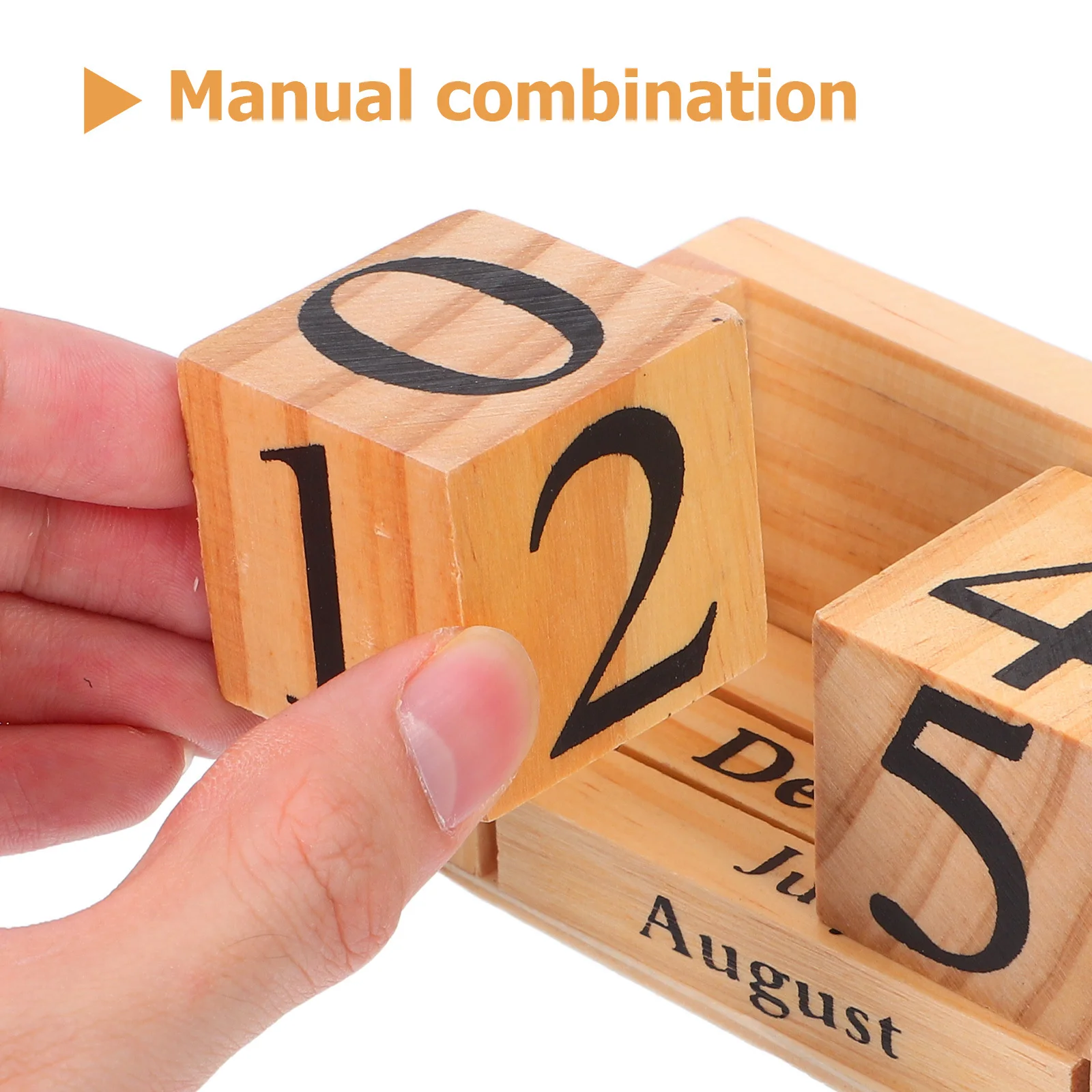 مكتب خشبي كتلة خشبية صلبة تقويم دائم دليل تاريخ الوجه عرض الحبوب الطبيعية ديكور لمكتب الاستخدام المنزلي كتلة