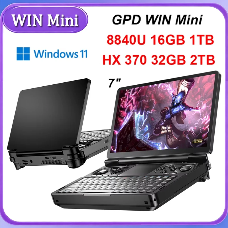 

GPD WIN Mini AMD AI 9 HX 370 7 Inch Handheld GamePad Tablet 32GB RAM 2TB PCIE4.0 Pocket Mini Laptop Game Player Console 2026 NEW
