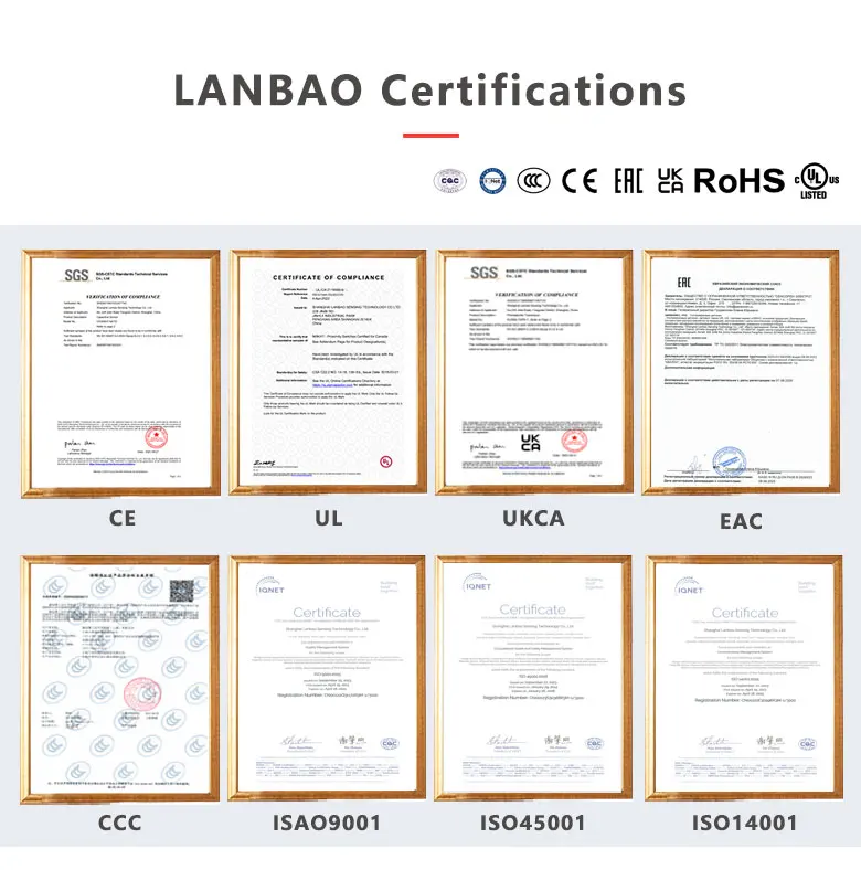 LANBAO Plastic Laser Photoelectric Sensor 50mm RS-485 10-30VDC IP67 Laser Displacement Sensor