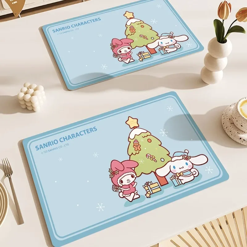 Sanrio Cartoon Placemat Cute Animation Cinnamoroll My Melody Dining Table Insulated Oil-proof Children's Dinner Plate Mat