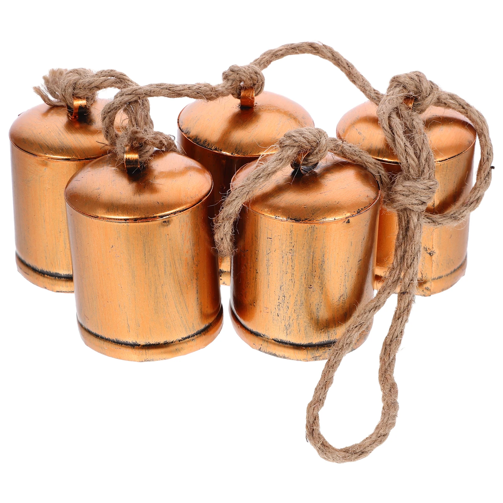 

5 Rustic Metal Cow Bells Vintage Hanging Decorative naments for Door Christmas Party Wreaths Wind Chimes Retro Crafts Home
