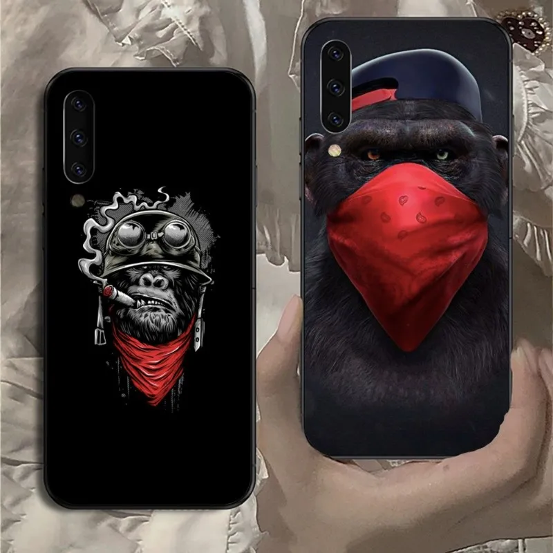 Monkey Orangutan Smart Phone Case for Samsung Note 9 10 20 Plus Pro Ultra J6 J5 J7 J8 Black Soft Phone Cover Funda