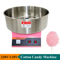 Professional 220V 110V Sweet Cotton Candy Maker Stainless Steel Sugar Floss Making Machine Commercial