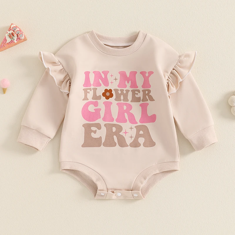 

Autumn Newborn Infant Baby Girls Rompers Clothes Long Sleeve Crew Neck Letters Print Loose Sweatshirts Jumpsuits Playsuits