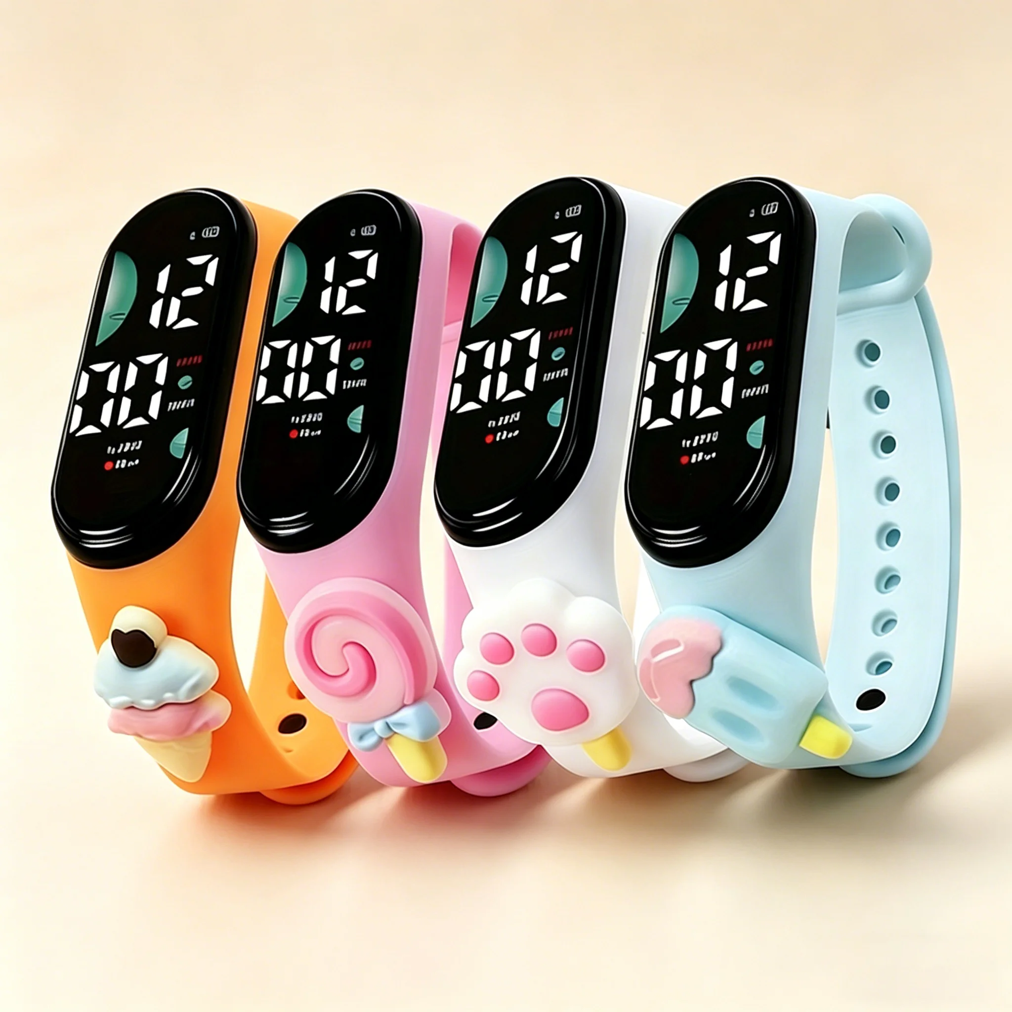 Cute 3D Cartoon Digital Watch - Waterproof LED Display Silicone Band Bracelet Watch for Women Girls