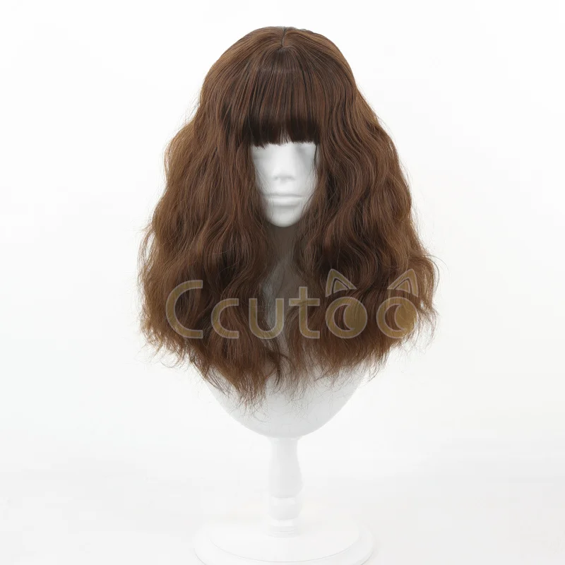 Hermione Jean Granger Cosplay Wig Brown Mixed Curly Heat Resistant Synthetic Hair Cosplay Costume Wigs view 5