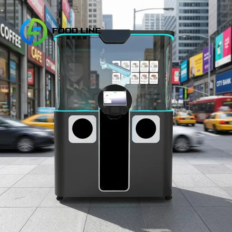 Robot Barista Coffee Vending Machine with SDK & QR Code Credit Card Payment Outdoor Use Touchscreen & Cloud-Based Management