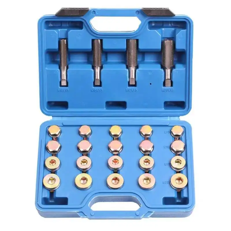 

Suitable for 64Pcs Automotive Thread Repair Tool - Fuel Tank & Oil Pan Drain Thread Tap & Die Set