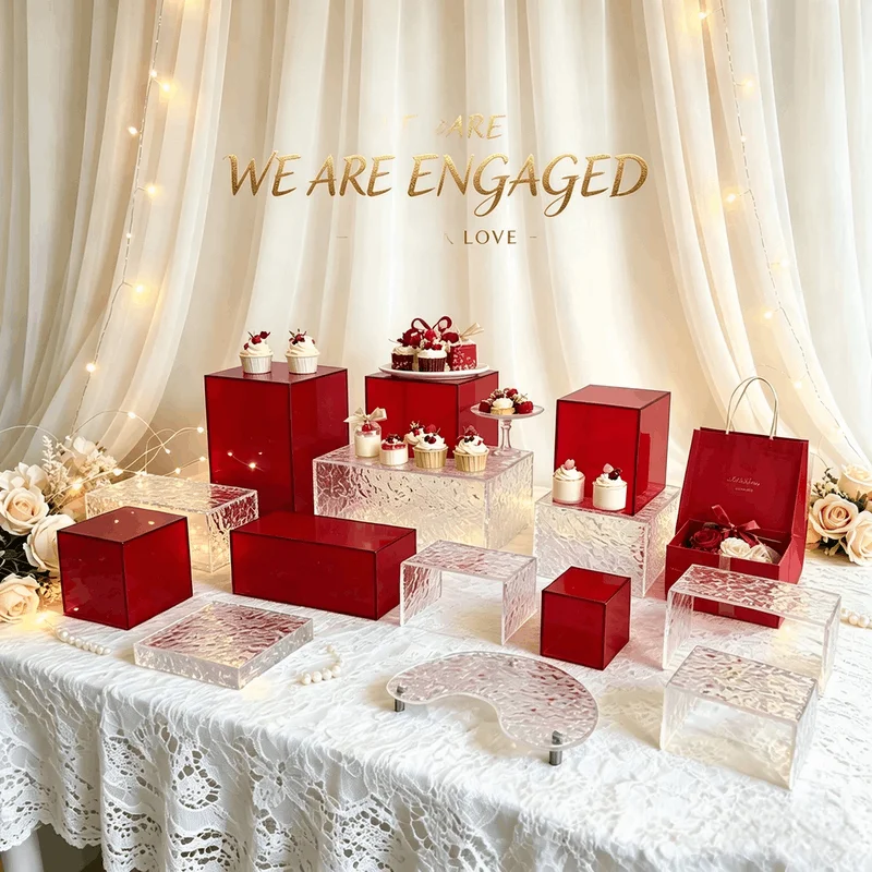 15pcsChristmas Candy Decoration Acrylic Dessert Table Stand for Engagement Party Opening Tea Break Birthday Cake Display Stand