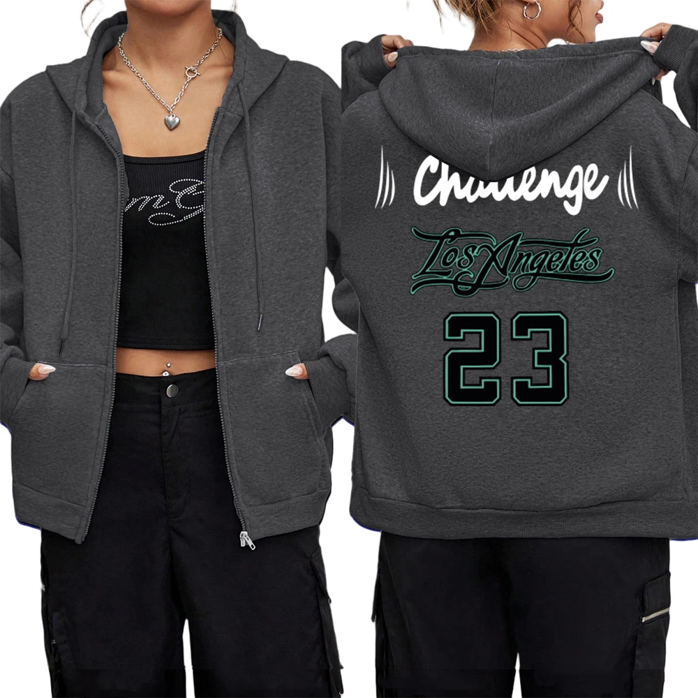 تحدي الولايات المتحدة الأمريكية 23 الطباعة المرأة سستة ملابس خارجية الشتاء الحرارية طويلة الأكمام معاطف الصوف جيب هوديس الملابس الدافئة مقنعين #1