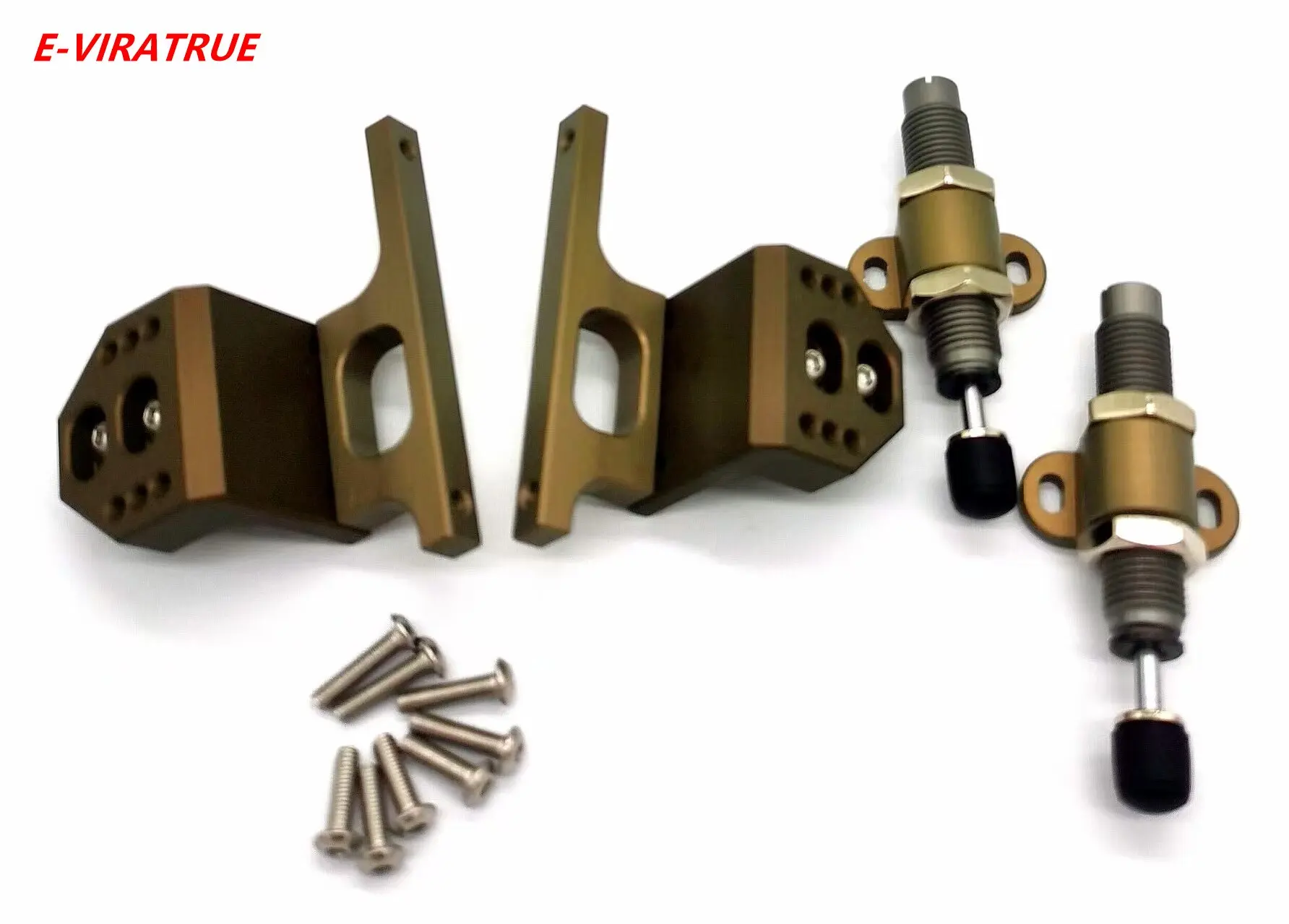 E-VIRATRUE 7075Alu Hard Anodized Adjustable Rear Buffer Mounts For Losi Baja Rey 2.0 1/10