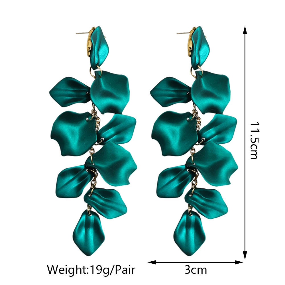 Romantic Sweet Multicolor Acrylic Petals Long Tassel Dangle Earrings For Women Luxury Wedding Party Fashion Jewelry Accessories image 6