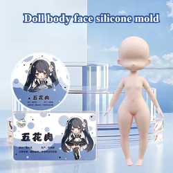 Ultralight Clay Q Version Doll Slightly Fat Body Face Silicone Mold DIY Polymer Clay Animation Character Outline Making Tools