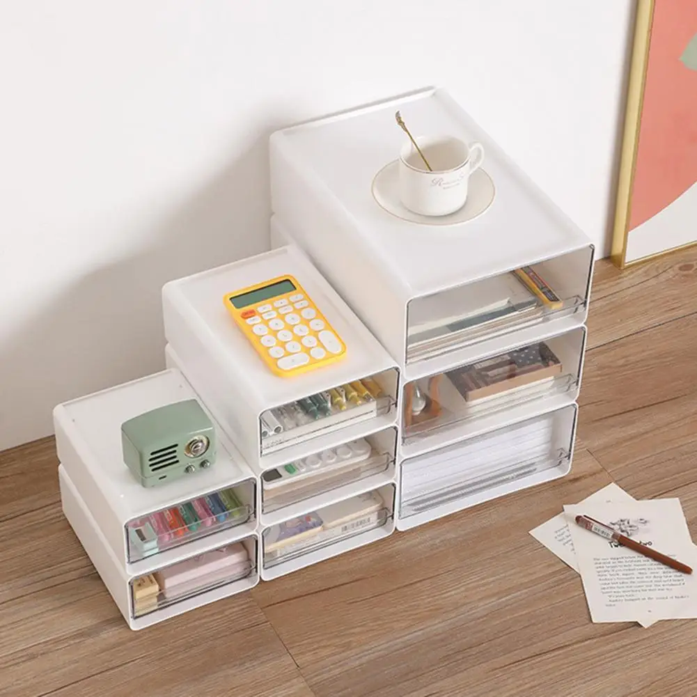 

Clutter-free Desk Organizer Stackable Drawer Organizer Plastic Desk Organizer Drawer for Office Supplies for Bedrooms for Gel