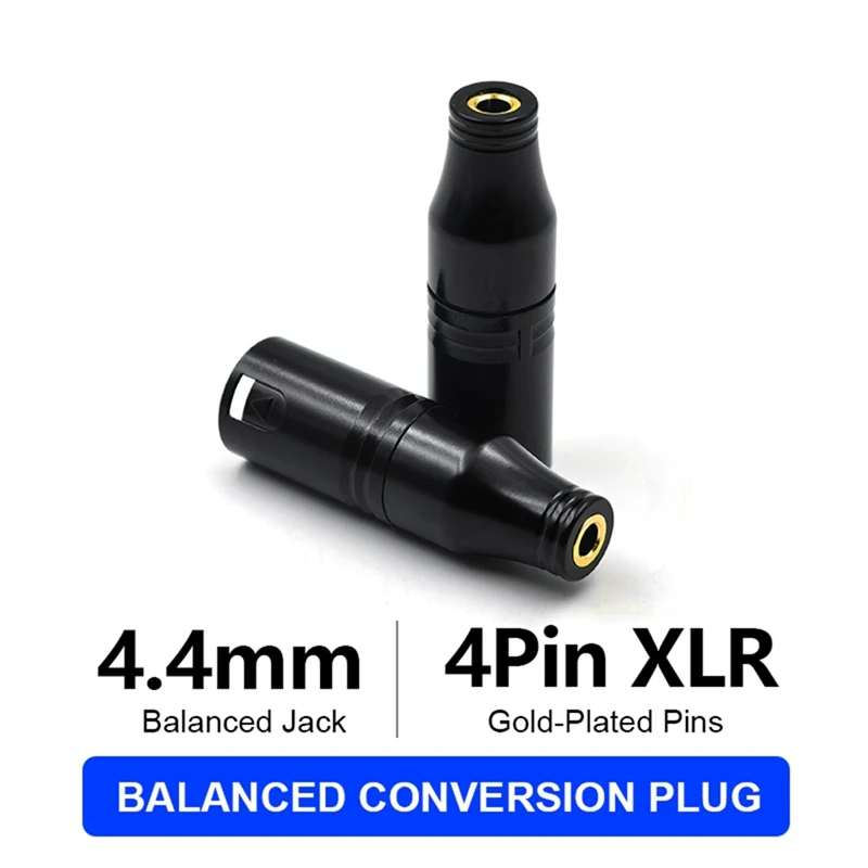 Xlr-4 Male Xlr Male Balanced to 4.4mm Female Adapter Amplifier Amp Four-Pin Xlr to 4.4 Gold-Plated Pin Adapter-AC17