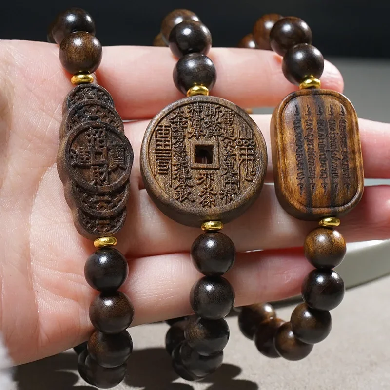 

Bodhisattva Chess Wooden Bracelet, Buddha Beads, Mountain Ghosts Spend Money, Ethnic Style, Men's and Women's Lucky Bracelets.