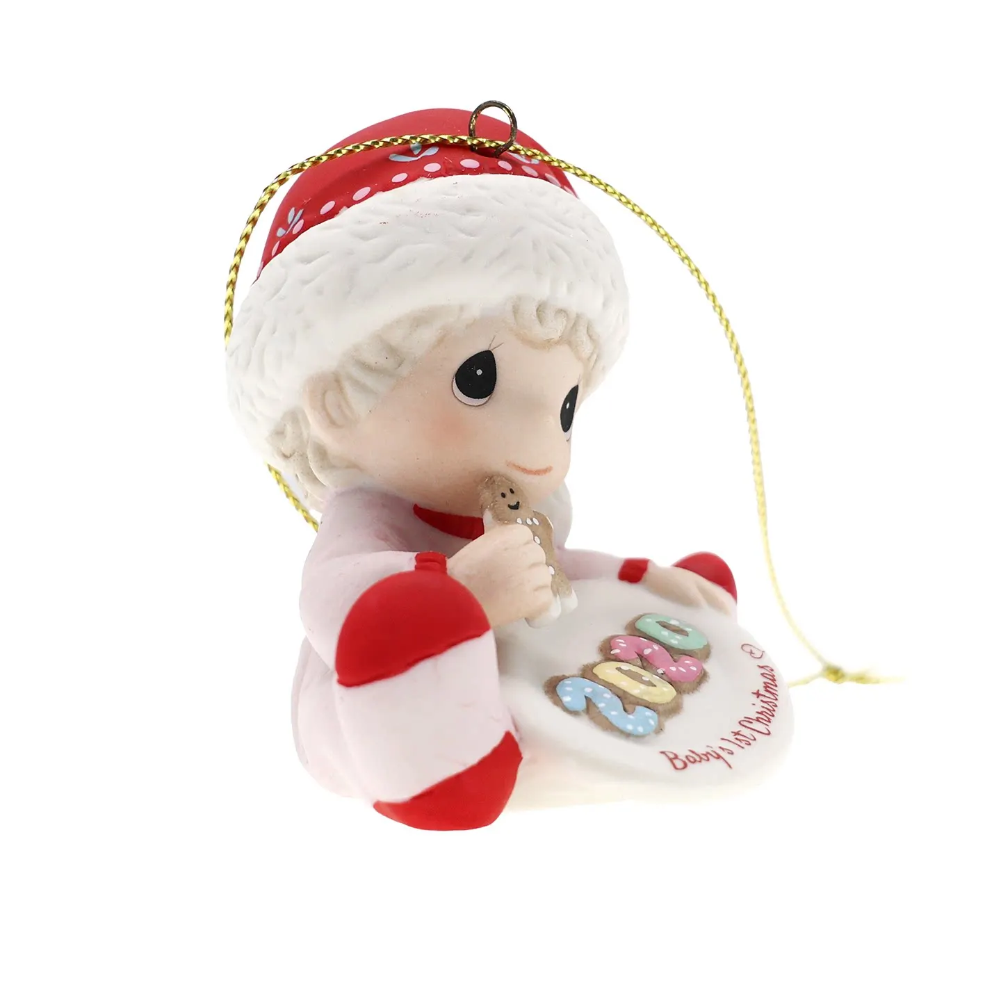 Precious Moments Baby's First Christmas Porcelain Hanging Ornament Gingerbread Baby Figurine Newborn Keepsake & Christmas Gift