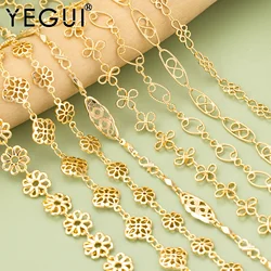 YEGUI C416,chain,18k gold rhodium plated,copper,nickel free,hand made,charms,diy bracelet necklace,jewelry making,50cm/lot