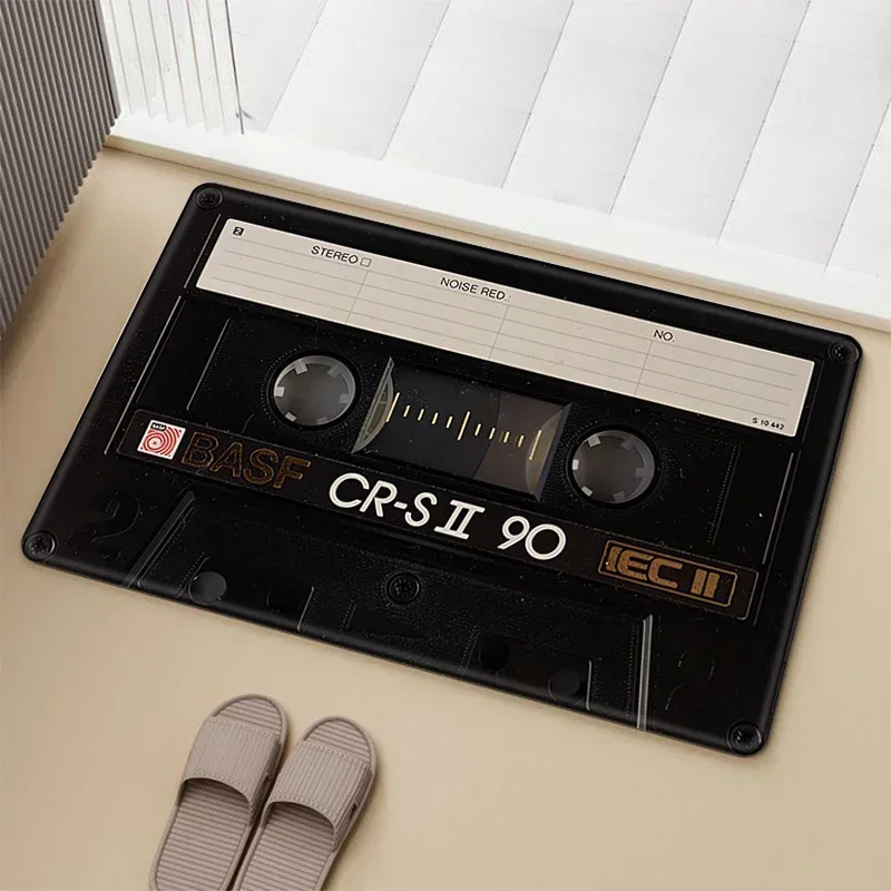 Vintage Cassette Music Tape Mat for Hallway Prayer Rug Carpets Living Room Carpet Rugs Doormat Entrance Door Home Bath Foot Mats