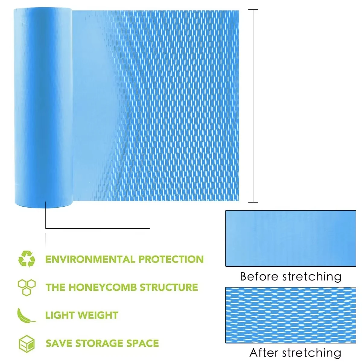 Imagem -06 - Papel Honeycomb para Amortecimento Proteção contra Acidentes Embalagem de Presente Embalagem de Transporte Azul Venda Quente 50cm