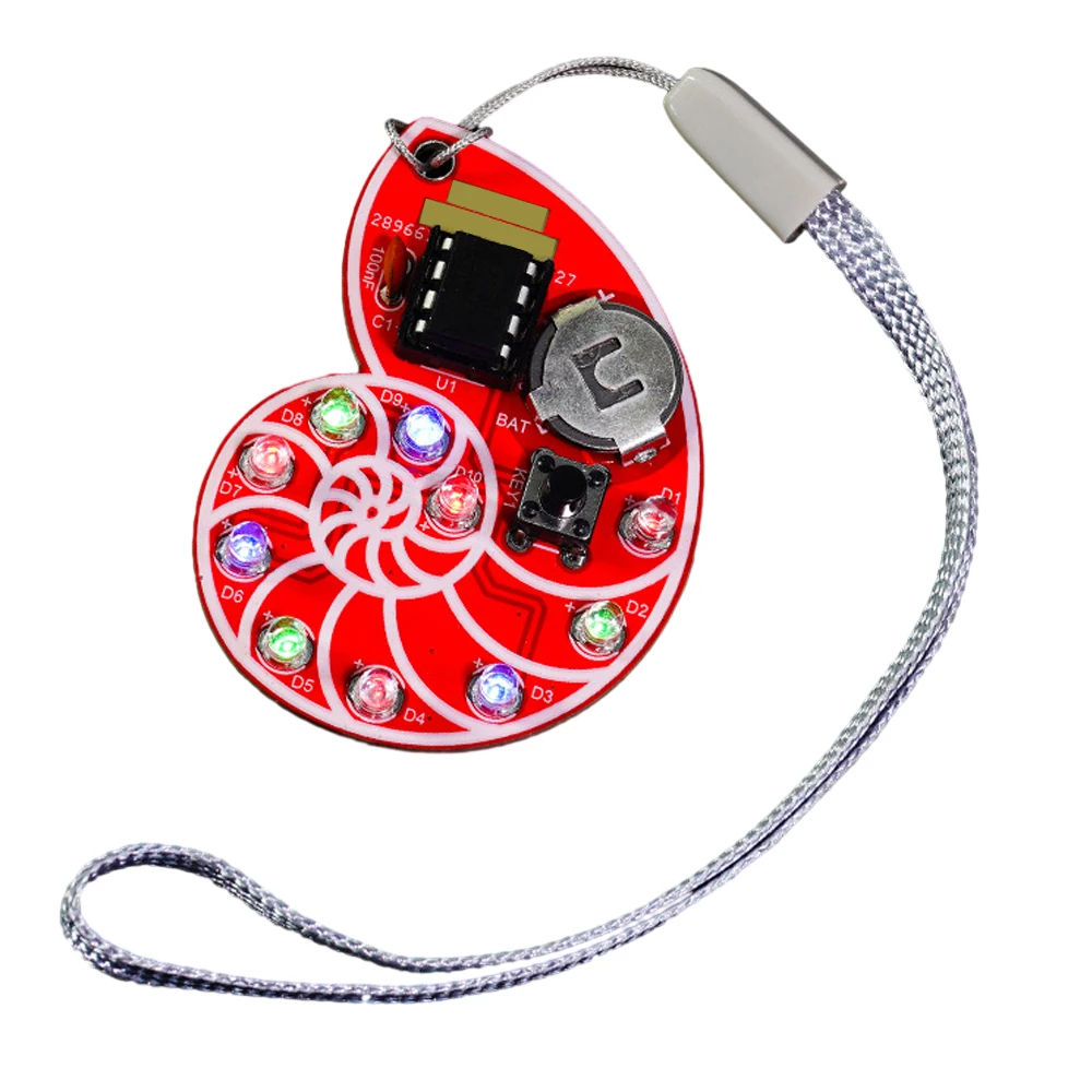 LED قذيفة تشغيل ضوء عدة تكرار فلاش قلادة 7 طرق الضوء متعة صنع الإلكترونية DIY مجموعات الأطفال الهدايا الإبداعية