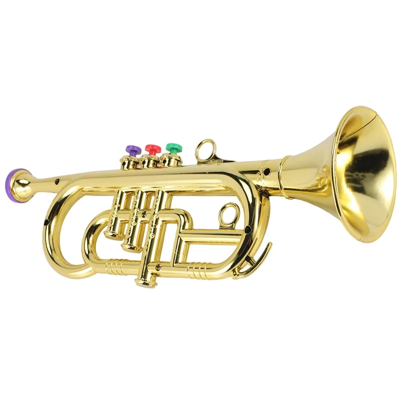 Trumpet 3 Tones 3 Colored Keys Simulation Play Mini Musical Wind Instruments For Children Birthday Party Toy